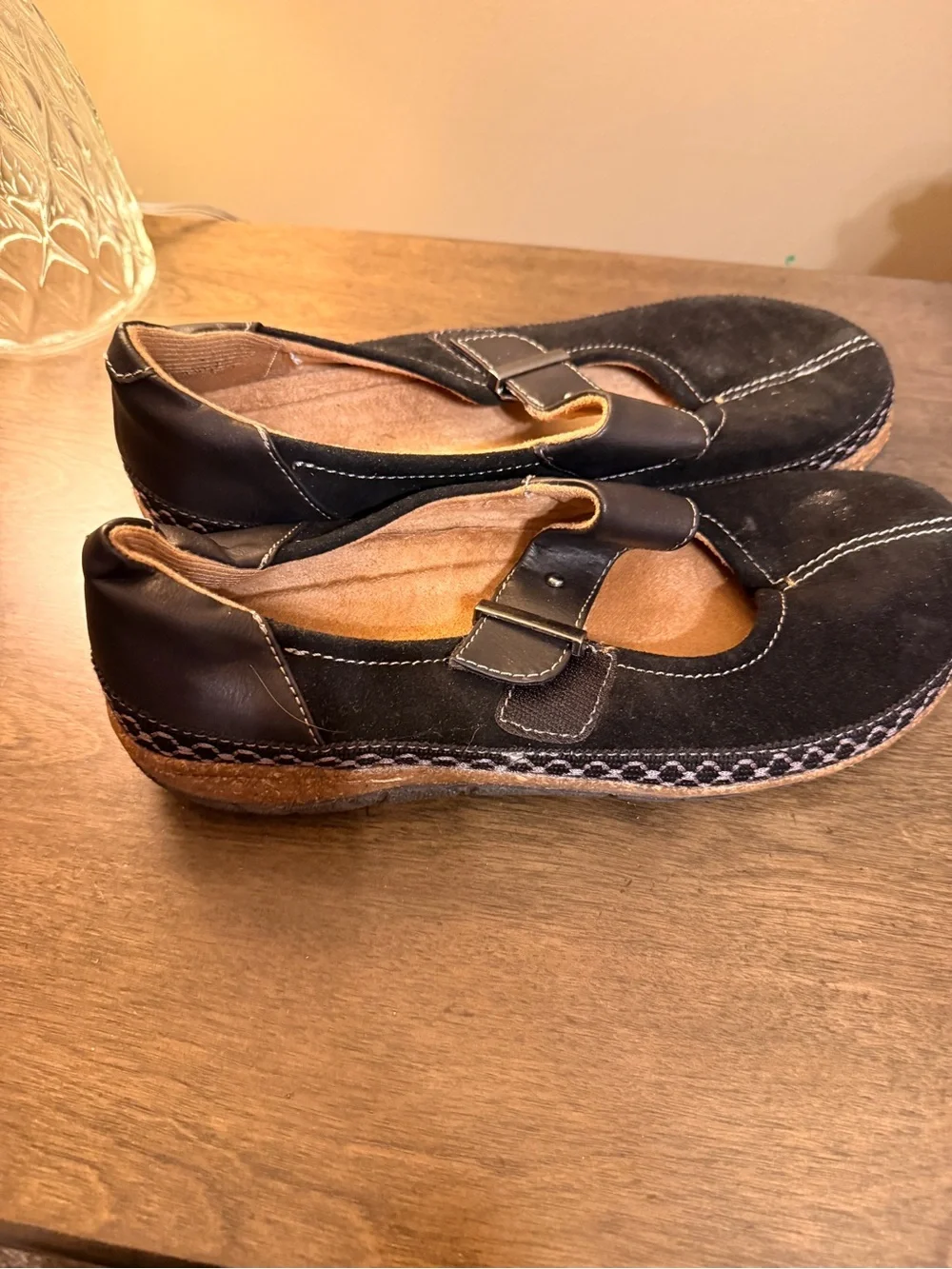 Origins Black Suede Slip-On Loafers with Strap